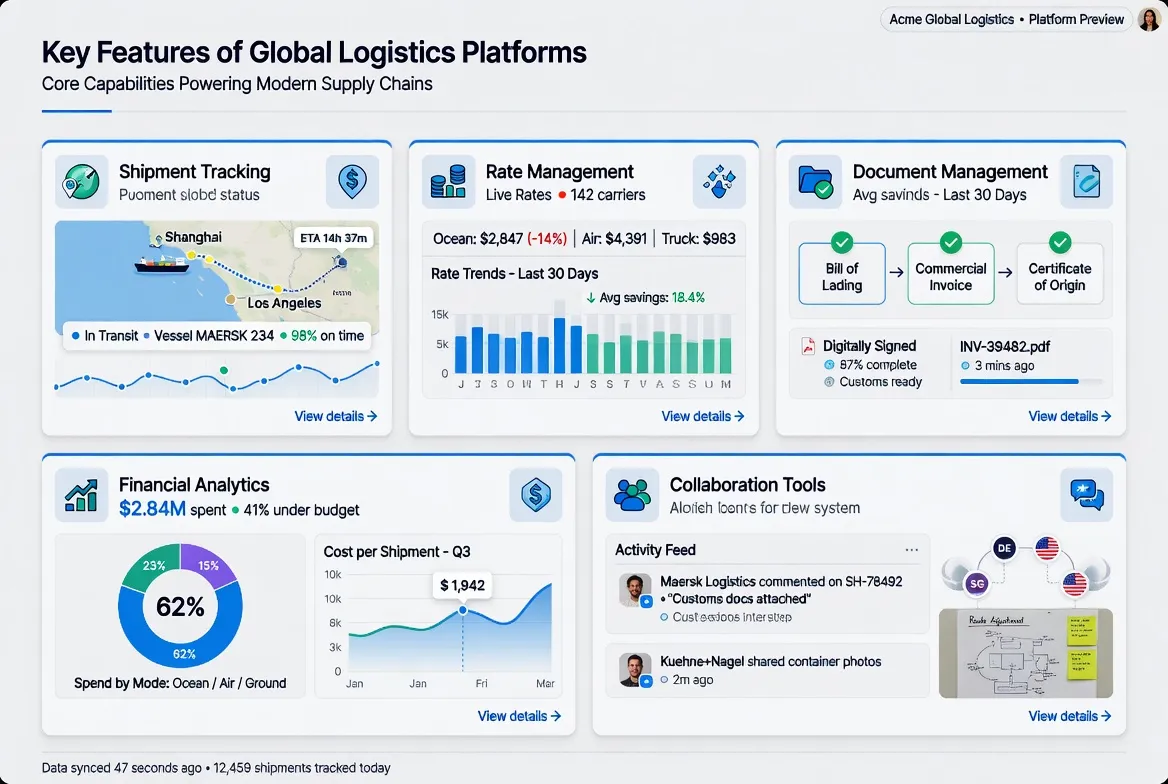 ​Key Features of Global Logistics Platforms