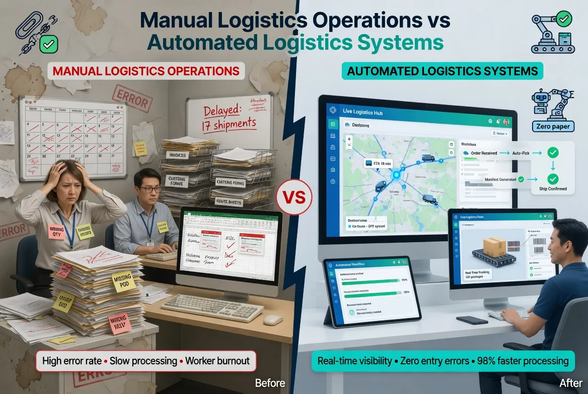 ​Manual Logistics Operations vs Automated Logistics Systems