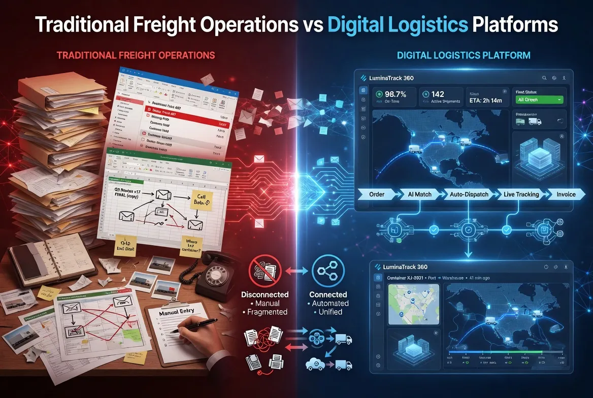 ​Traditional Freight Operations vs Digital Logistics Platforms