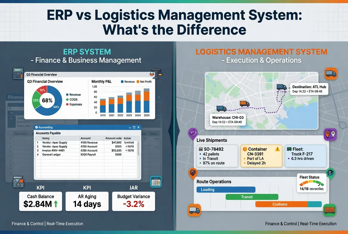 ​ERP vs Logistics Management System: What’s the Difference