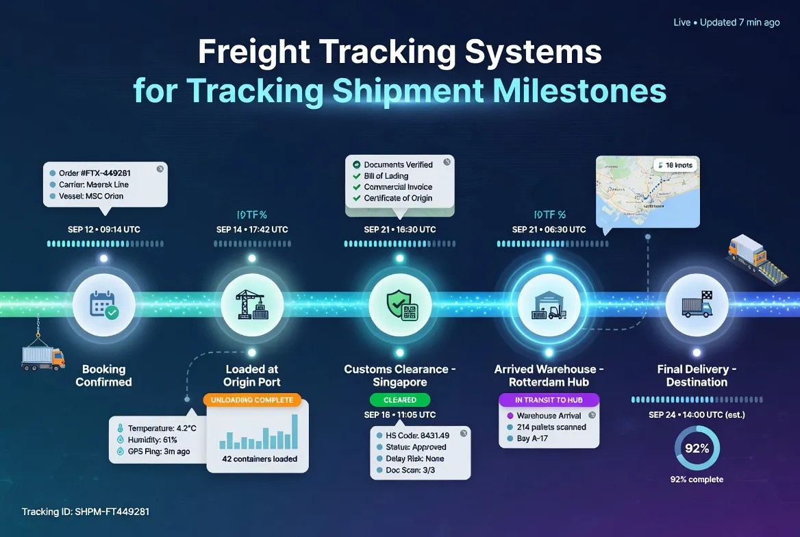 ​Freight Tracking Systems for Tracking Shipment Milestones